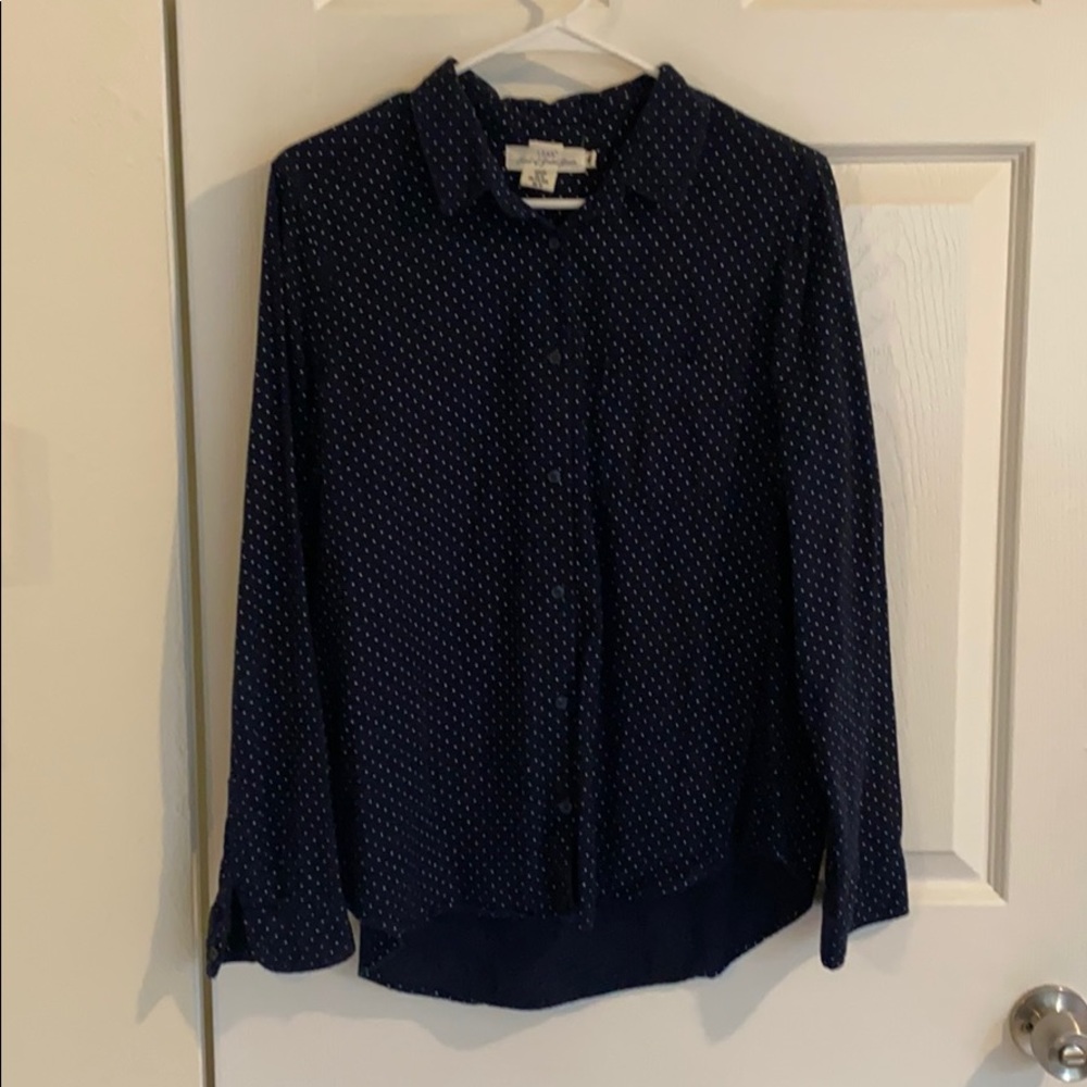 Tiny polka dot button up blouse